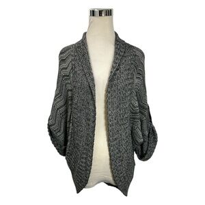 Demanding Women's Open Front Cardigan Sweater Knit Roll Tab Sleeve Size Large